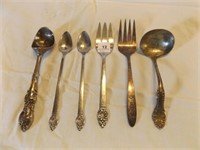 6 Assorted Serving pcs, forks spoons Dippers