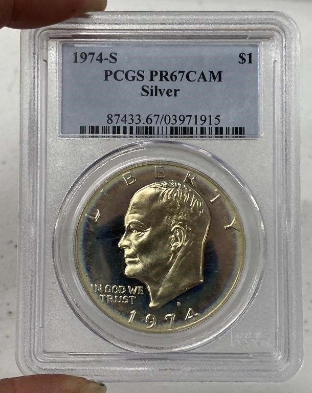 PCGS 1974S Silver PR67Cam Graded Ike Dollar