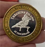 .999 Silver Treasure Island Casino Token