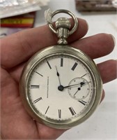 1884 Elgin 7 Jewel Lever Set Pocket Watch