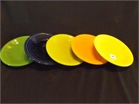 5 Fiesta plates 7¼"---possibly newer Fiesta ware