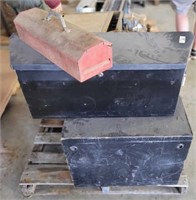 PALLET OF TOOL BOXES, ASSORTED, HEATER, MISC