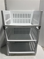 White plastic storage rack