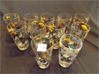 11 Vintage Canadian Geese drinking Glasses 5½" t