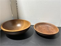 2 wood bowls