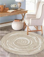 8x8 ft Round Area Rug Taupe Carpet  368075