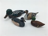 Lot Of Small Hand Painted Wooden Ducks