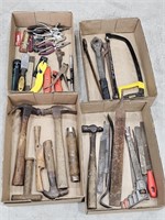 Hammers, rafts and files, Stanley handsaw,