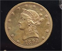 1893 10 $ GOLD EAGLE AU