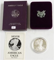 1989 PROOF SILVER EAGLE W BOX PAPERS