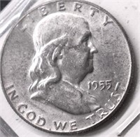 1955 CHOICE BU FRANKLIN HALF DOLLAR