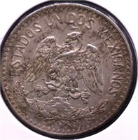 1907 MEXICO SILVER 50 CENTS XF