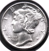 1939 MERCURY DIME GEM