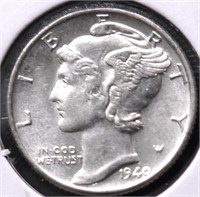 1940 CHOICE BU MERCURY DIME