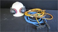 (2) Extension Cords And Helmet With