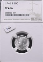 1946 S NGC MS66 ROOSEVELT DIME