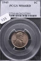 1945 PCGS MD66 RED LINCOLN CENT
