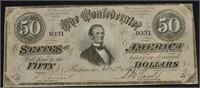 1864 PCGS 50 $ CONFEDERATE NOTE VF