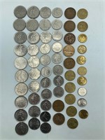 Set Of Sixty Two French Coins