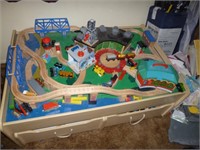 Kid's Large Toy Chest Train Play Set & Accessories