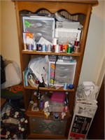 Upright Storage Display Cabinet & Sewing Supplies