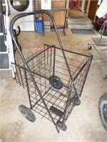 Folding Metal Rolling Basket Trolley