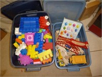 Kid's Toys & Building Blocks Double Storage Totes