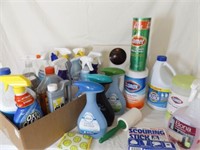 Bathroom Cleaning supplies-most bottles are full