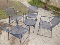 5pc Wrought Metal Patio Chairs & Center Table