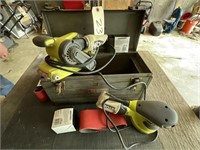 RYOBI BELT & Palm Sander w/Belts &Tool Box