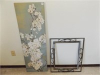 Dogwood flowers on Canvas 15½" x 48", metal frame