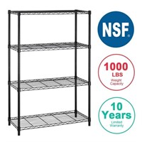 N9119 4 Shelf Wire Shelving Unit 1000 lbs Capacity