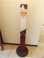 Santa made of 5" x 5" wood fence post 51" tall