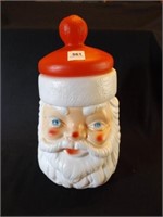 Vintage Santa Blow Mold Cookie Jar 1973 Empire