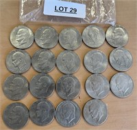 19 EISENHOWER DOLLARS / 1970'S AND UP / SHIPS
