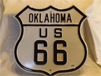 Oklahoma US Route 66 porcelain like sign-heavy-new