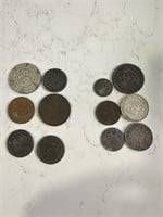 12pc Lot of Various Old Coins