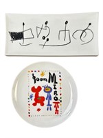 2pc Joan Miro Plate & Sushi Dish