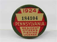 1924 PA RESIDENTS FISHING LICENSE: