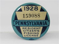 1928 PA RESIDENTS FISHING LICENSE: