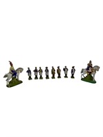 10pc Antq Porcelain French Military Group