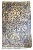 19c Persian Hand Made Rug On Cotton 82x140