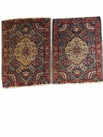 2pc Antq Kashan Persian Rugs 22.5" x 31"