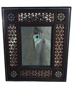 Moroccan Mirror w Ball & Stick Fret Work