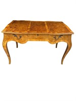 Vntg Bombay Style 3 Drawer Desk Burlwood