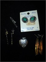 Sterling Silver Earrings, Pendant & Locket