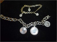 2pc Sterling Silver Charm Bracelets