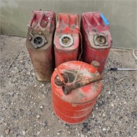 (4) Metal Gas Cans