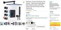 B9582 Thermostatic Shower System 12 Inch Luxury
