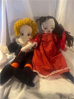 Vintage hand sewn cloth dolls